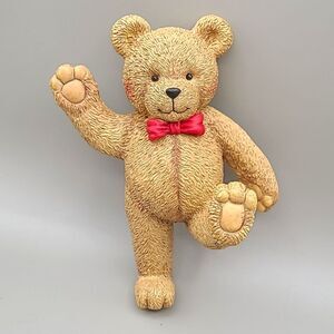 Home Interiors Teddy Bear with Pink Bow Wall Hook